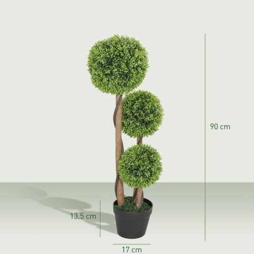 Wyld Haus Fidole Set Of 2 Artificial Boxwood Ball Topiary Trees In Pots For Indoor And Outdoor Use
