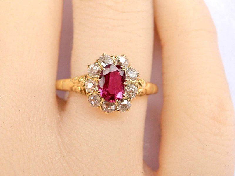 Vintage Tom A vintage Ruby and Diamond Cluster Ring