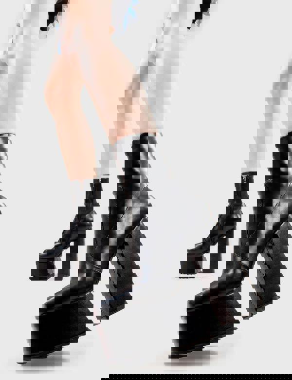 Lamoda Wrath BlackPU Platform Ankle Boots Edgy Streetwear Statement Footwear UK6