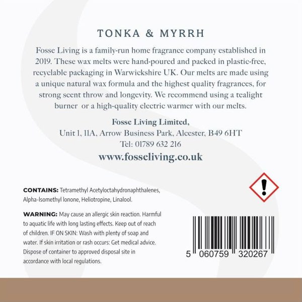 Fosse Living Tonka and Myrrh Wax Melts - 16 Pack
