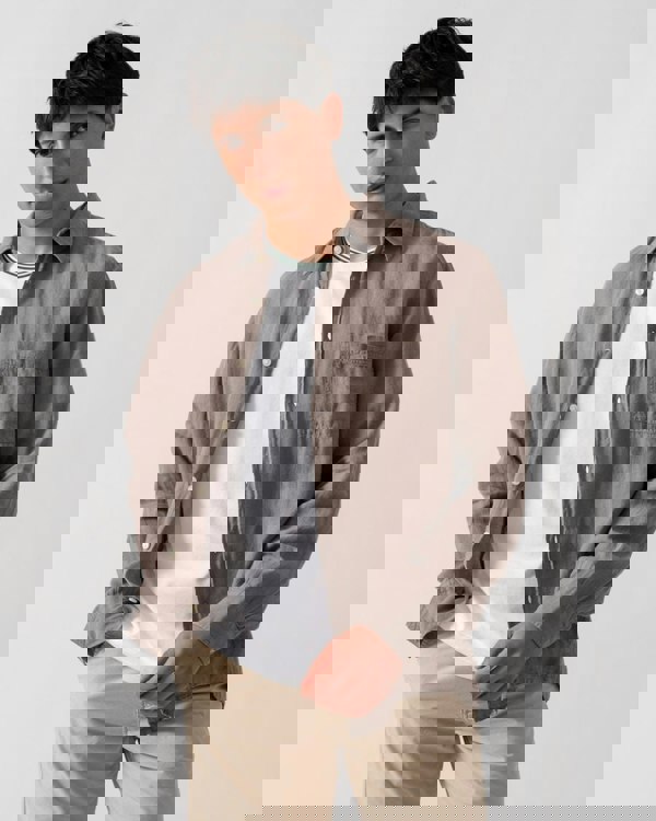 BOSS Orange Relegant 6 Mens Long Sleeve Shirt 50537381 - Open Beige 294