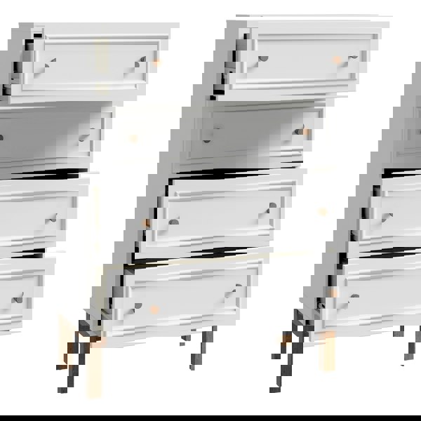 Furniture To Go Wensley 4 Drawer Chest in Light Grey and Oak