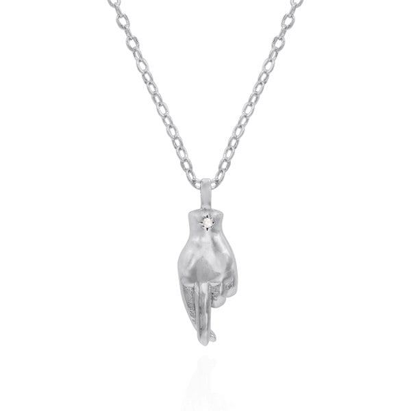 Luna Charles Billie Fingers Crossed Necklace - 925 Sterling Silver