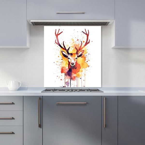 Warren Reed - Designer Watercolour Stag Face Kitchen Splashback