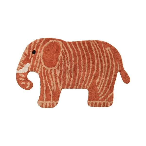 Decorative elephant rug with striped pattern on a white background
