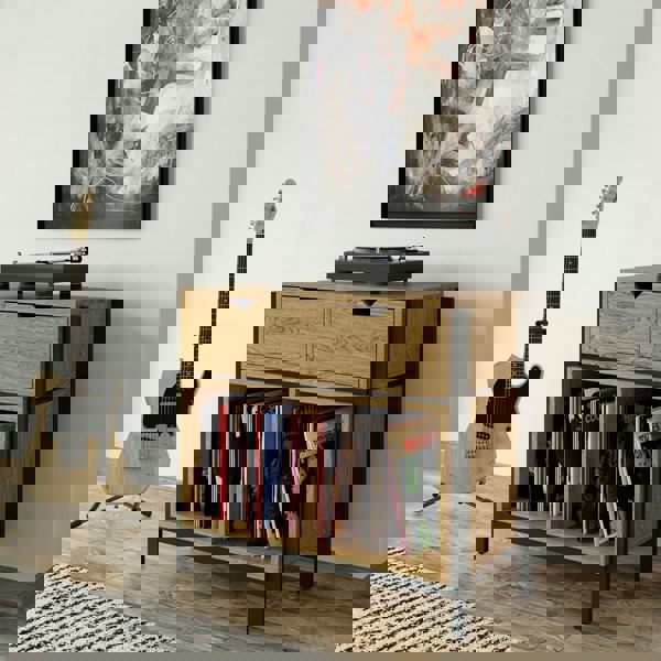 Dorel Home Louisiana Plus Turntable Stand Oak Look