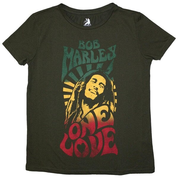 Bob Marley Ladies T-Shirt: One Love Gradient (Green)