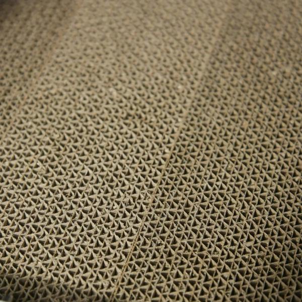 Brown cat scratching pad insert with dense textured woven surface