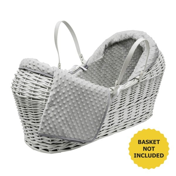 Kinder Valley Grey Dimple Pod Moses Basket Bedding Set