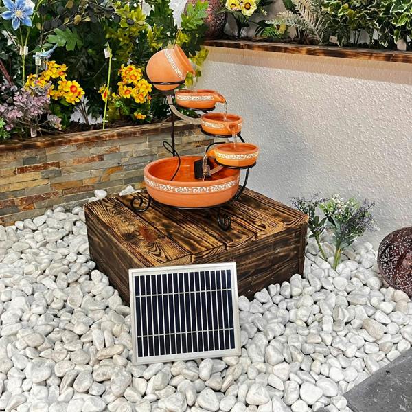Tranquillity Water Features Teracotta Traditional Solar Water Feature