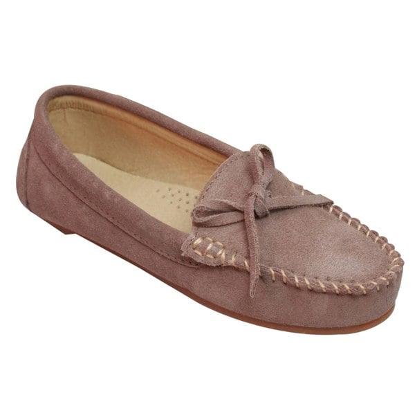 Eastern Counties Leather Womens/Ladies Suede Moccasins - Plum