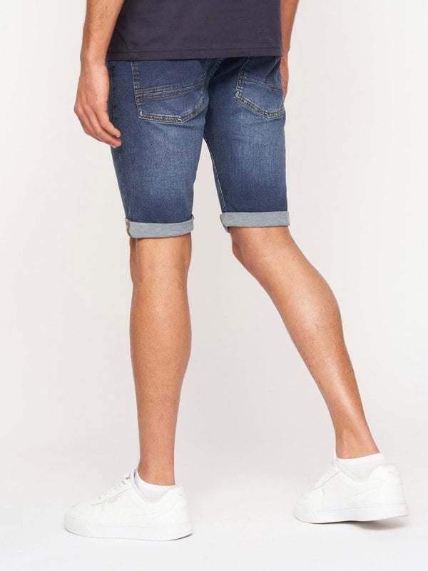 Crosshatch Tadcaster Denim Shorts Mid Wash