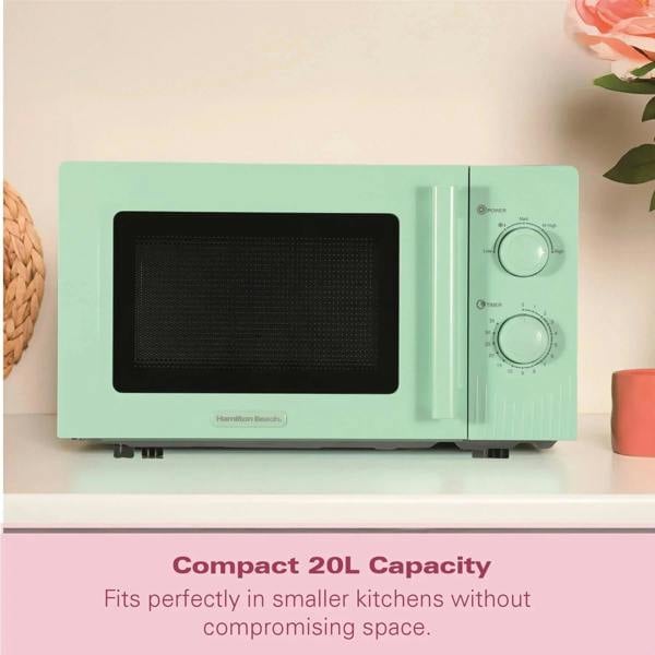 Hamilton Beach Miami Manual 800W Microwave - Mojito Mint - Hamilton Beach UK