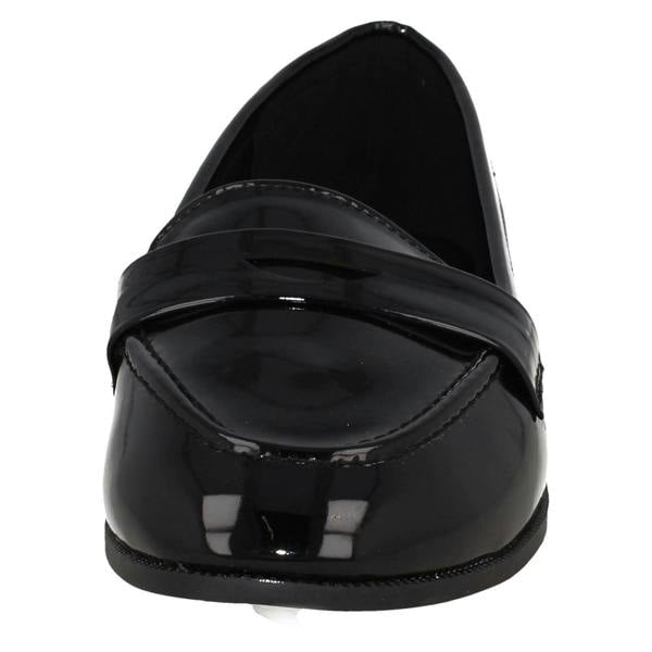 Spot On Ladies Spot On Flat Loafer Saddle Trim Wide Fit Shoes F80561