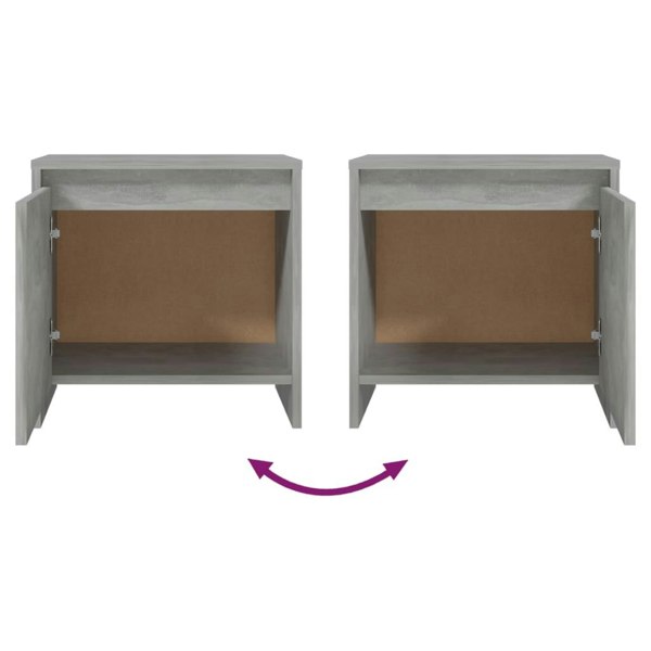 Berkfield Bedside Cabinet Concrete Grey 45x34x44.5 cm Engineered Wood