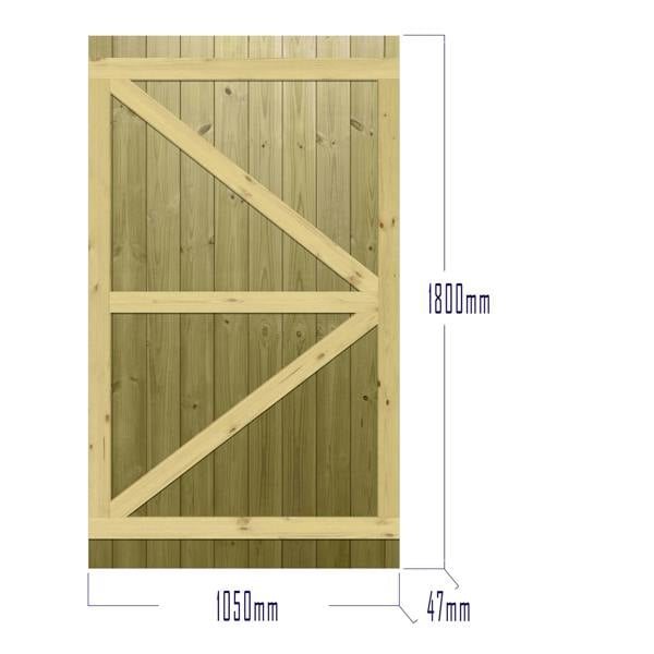 [rackhams variation] gate tongue & groove fully framed flat top [h.1800 x w.options] 4