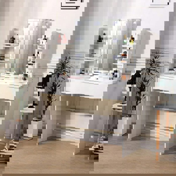 139.5cm H Modern Hollywood Vanity Desk with Lighted Mirror Dressing Tables Living and Home