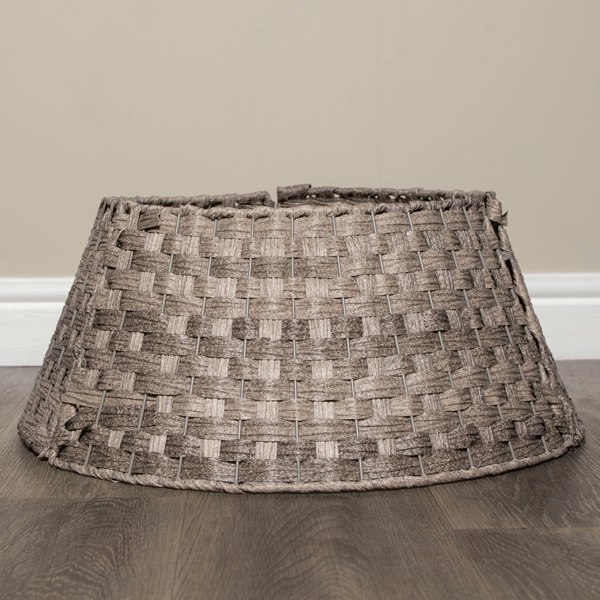 Samuel Alexander 40/58cm Samuel Alexander Medium KD Plastic Wicker Rattan Woven Christmas Tree Skirt in Grey