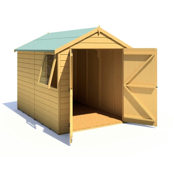 Shire Warwick Double Door 8x6 12mm interlock Clad wooden Shed