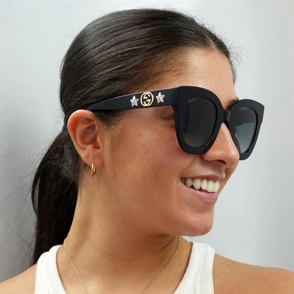 Gucci Sunglasses GG0208S 001 Black Grey Gradient