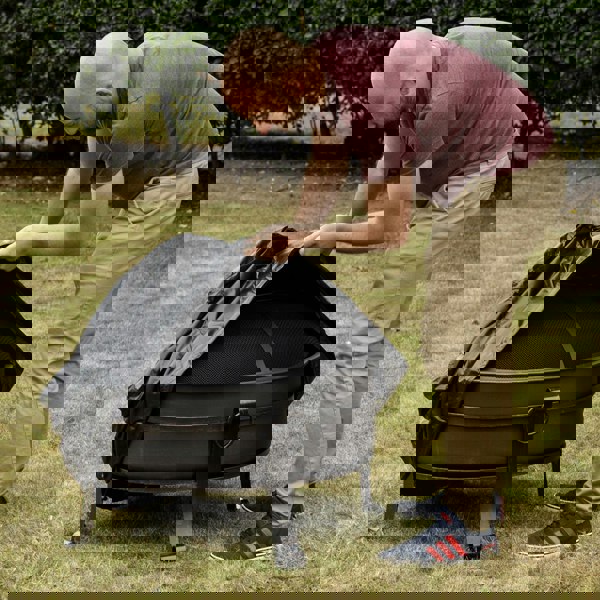 Outdoor Rated Fire Pit Cover for ys12101 - Black PVC 880mm x 460mm Water & Rain - LoopsDirect