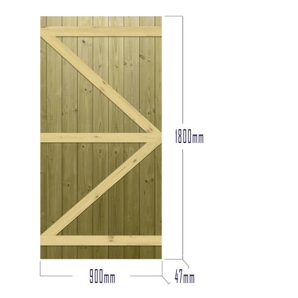 [rackhams variation] gate tongue & groove semi braced flat top [h.1800 x w.options] 3