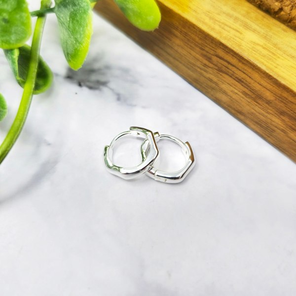 Sterling Silver Minimalist Misshapen Hoops