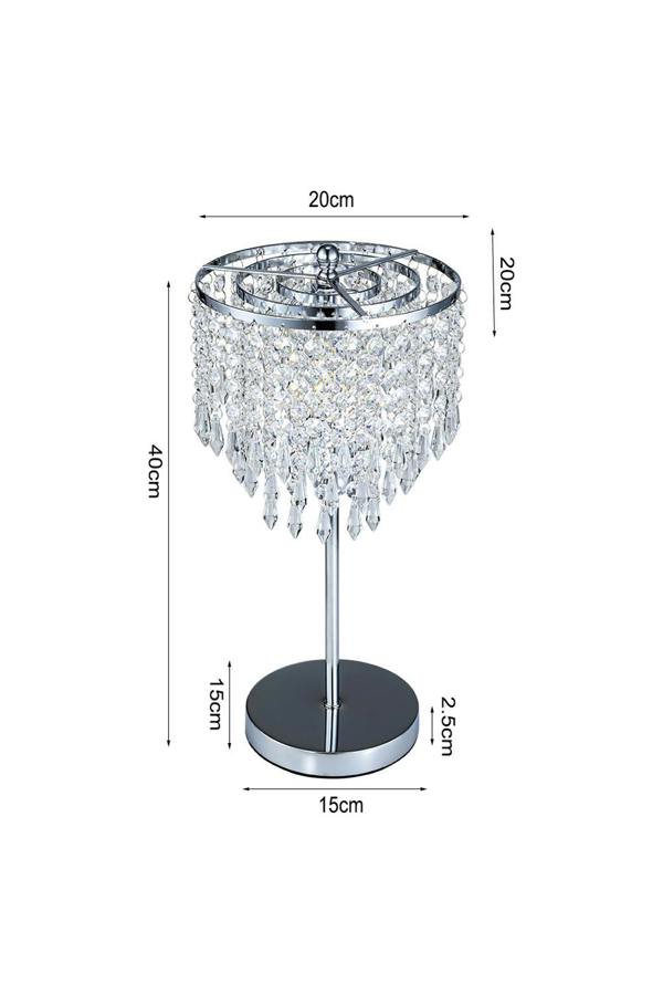 Living and Home Small Crystal Table Lamp with Round Base