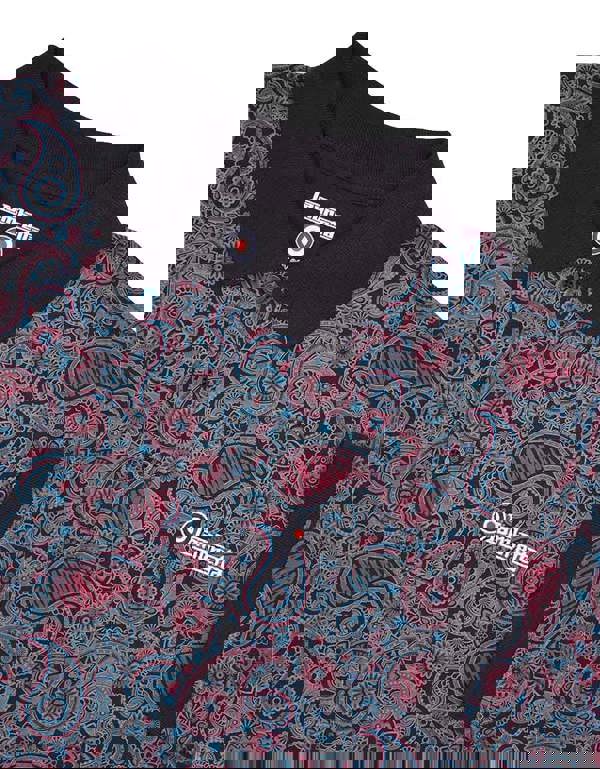 Lambretta Mens Classic Paisley Print Mod Retro Ska Casual Polo