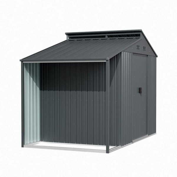 Outdoor Galvanized Steel Storage Shed with Lean-to Living and Home