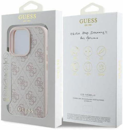 Guess Leather 4G Classic Logo Hardcase with MagSafe for iphone 16 Pro 6.3" Pink - GUHCP16LG4GFPI
