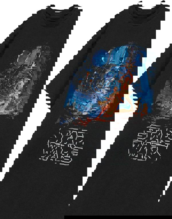 Star Wars Mens Black Vintage Short Sleeved T-Shirt