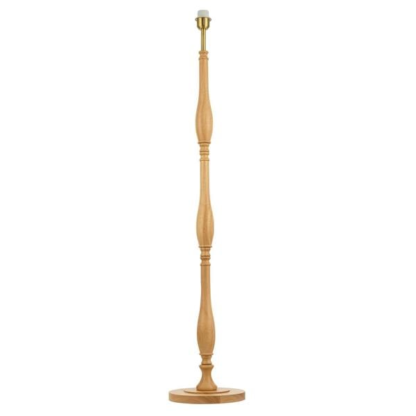 Traditional Oak Wood Floor Lamp Base with Sleek Triple Segment Design Image 1