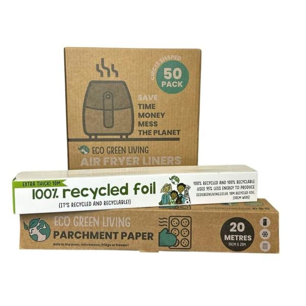Eco Green Living Foil 10m x 30cm Parchment Paper 20m x 30cm Air Fryer Liners 50 Papers