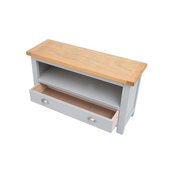 Cabinet Bits Argenta Light Grey 1 Drawer TV Cabinet Chrome Cup Handle