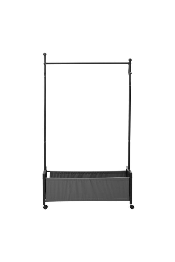 Living and Home Free Standing Clothes Rack with Bottom Basket and Wheels
