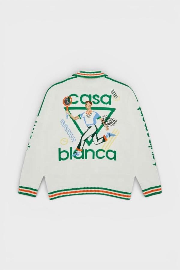 Casablanca Le Jeu Intarsia Knit Jacket White