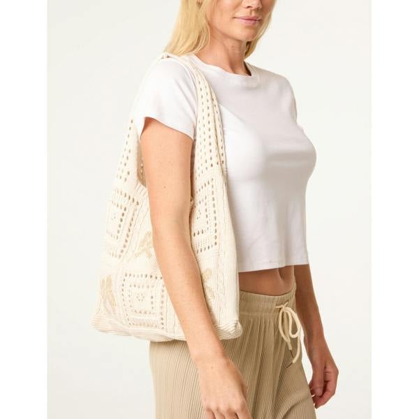 Blue Vanilla Metallic Crochet Knit Bag