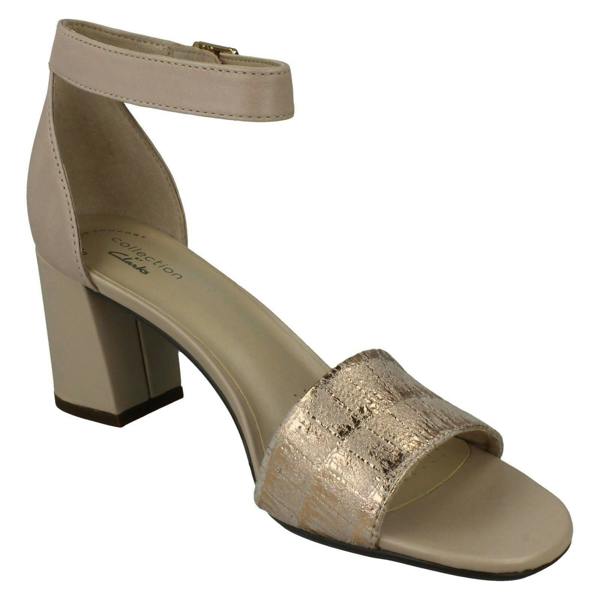 Clarks Ladies Clarks Heeled Ankle Strap Sandals Jocelynne Cam