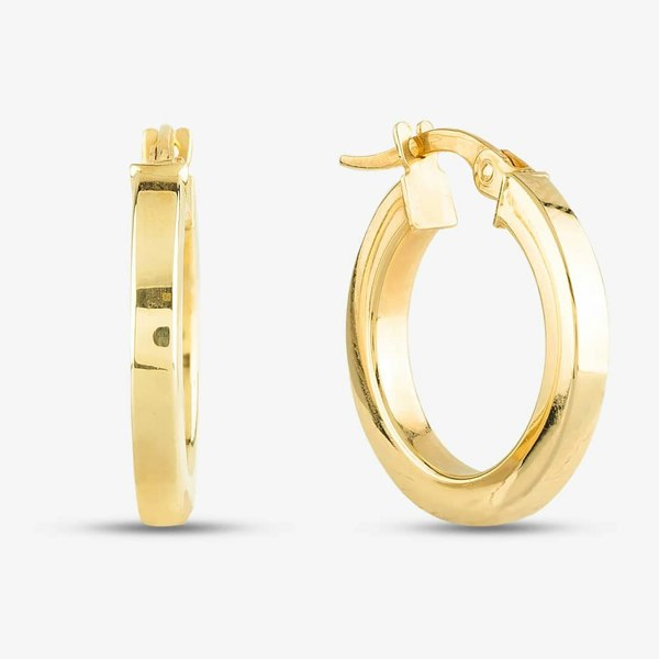T. H. Baker 9ct Yellow Gold 17mm Hoop Earrings E033