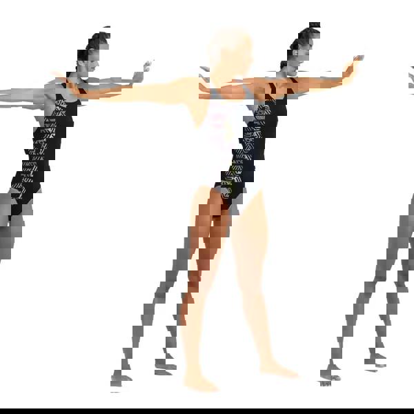 Black Arena Kikko Pro graphic swimsuit in maxlife eco fabric