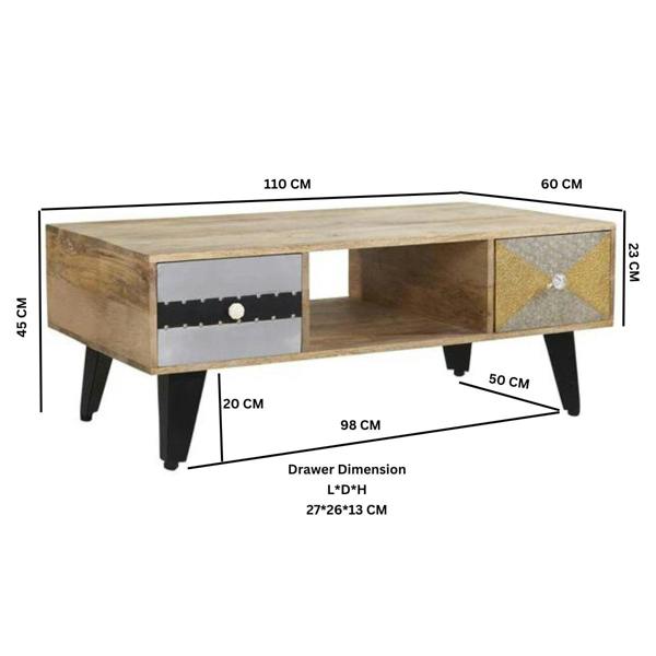 Wyld Haus Kokkola 4 Drawer Reclaimed Wood Coffee Table