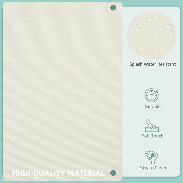 Cream cushion cover fabric panel with water-resistant, durable, easy-clean features