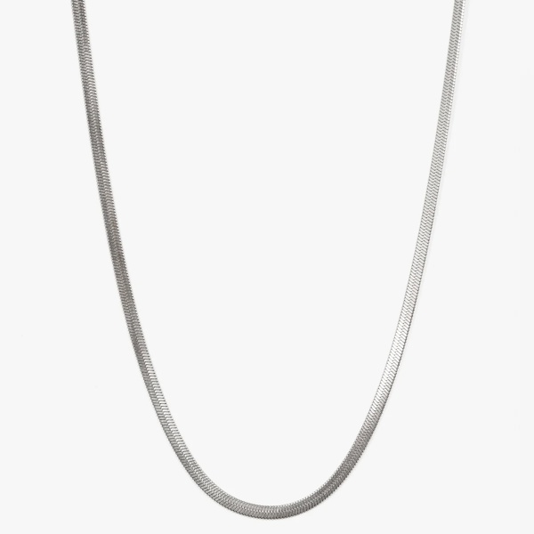 MUCHV Women’s Herringbone Chain Necklace - 18ct Gold or Silver Plated