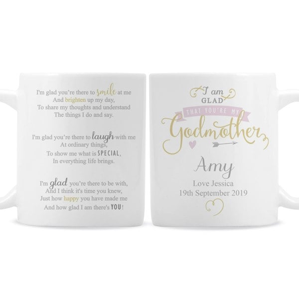 Personalised Memento Company Personalised I Am Glad... Godmother Mug