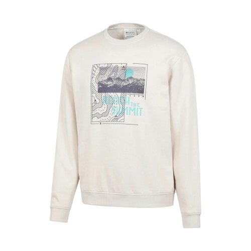 Mountain Warehouse Mens Reach The Summit Graphic Print Lightweight Outdoor Sweatshirt - Beige