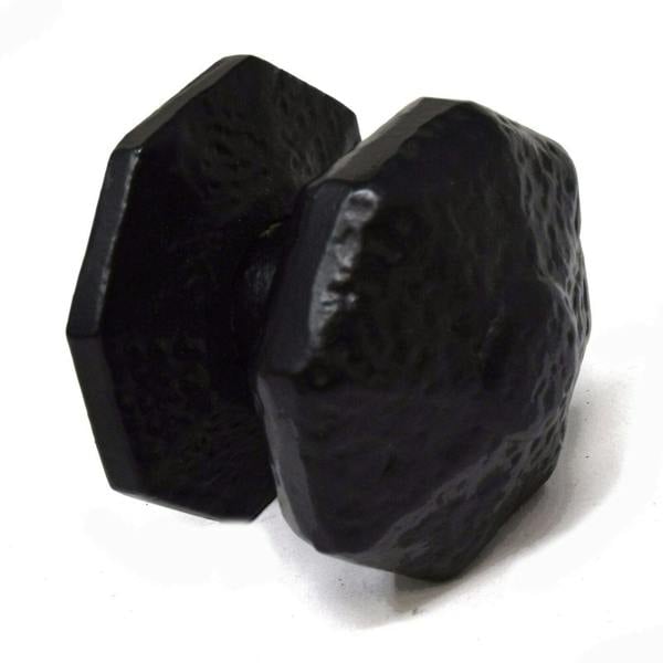 Haven Heritage Octagonal Centre Door KNOB Premium Black Antique CAST Iron INC FIXINGS
