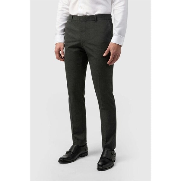 Limehaus Tailored Fit Charcoal Stretch Trousers