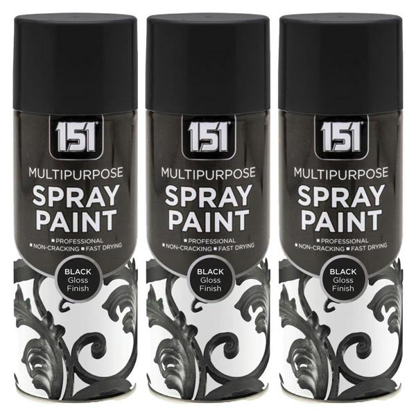 151 3X 151 Black Gloss Spray Paint 400ml