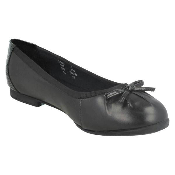 Start-rite Girls Angry Angels By Startrite Bow Trim School Shoes Ballerina